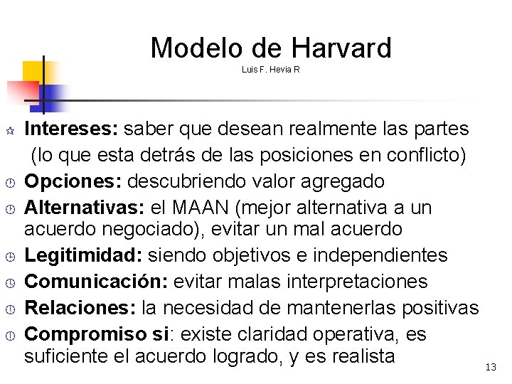 Modelo de Harvard Luis F. Hevia R ¶ · ¸ ¹ º » ¼