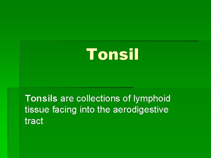 Tonsils are collections of lymphoid tissue facing into the aerodigestive tract 