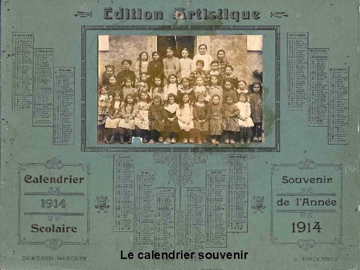 Le calendrier souvenir 