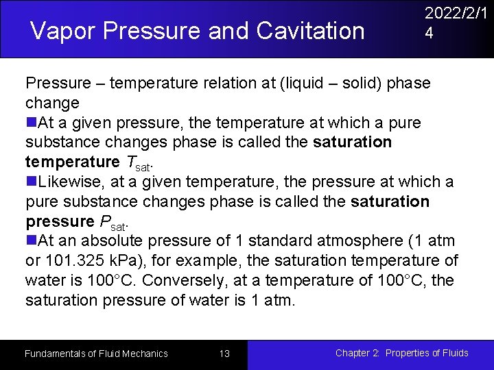 Fundamentals of Fluid Mechanics Chapter 2 Properties of