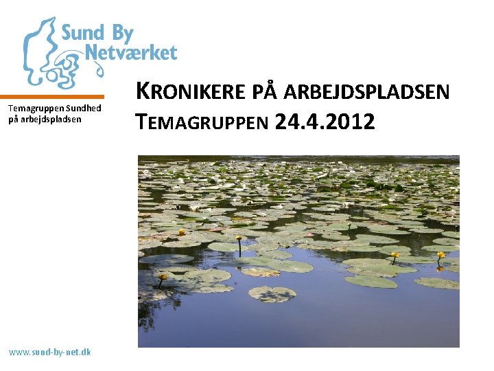 Temagruppen Sundhed på arbejdspladsen www. sund-by-net. dk KRONIKERE PÅ ARBEJDSPLADSEN TEMAGRUPPEN 24. 4. 2012