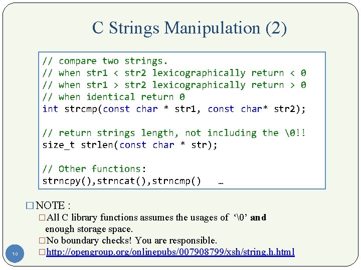 C Strings Manipulation (2) // compare two strings. // when str 1 < str