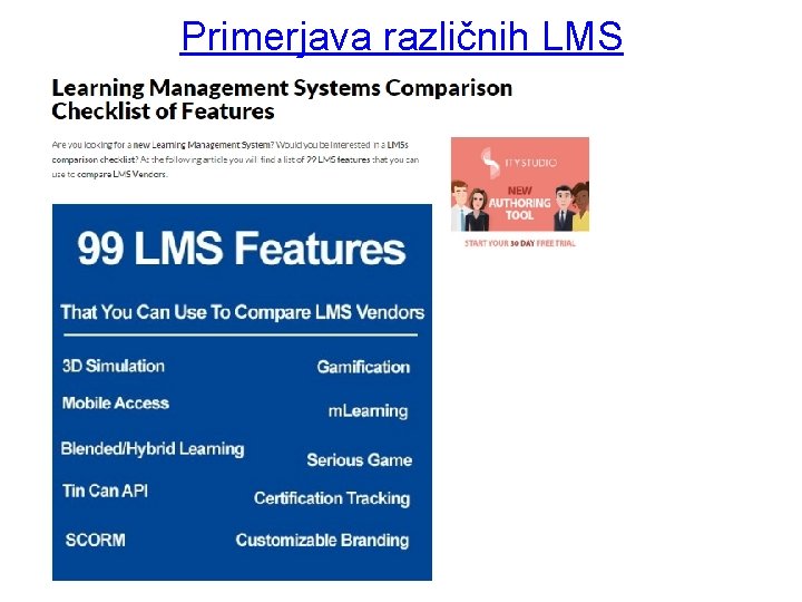 Primerjava različnih LMS 