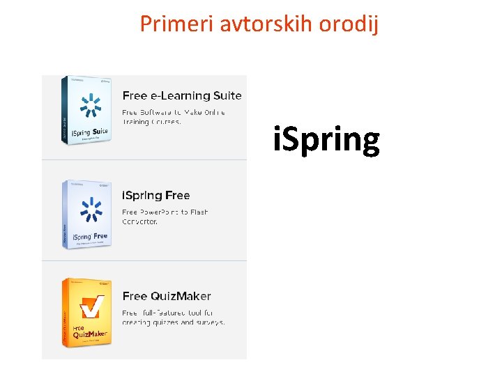 Primeri avtorskih orodij i. Spring 