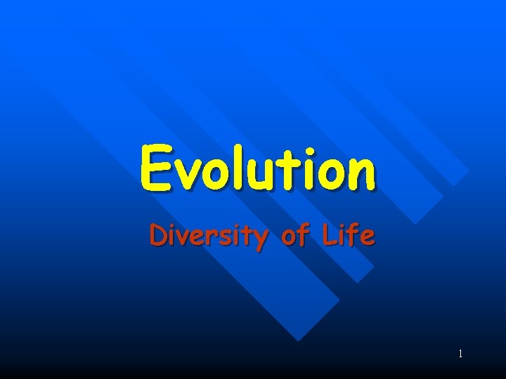 Evolution Diversity of Life 1 