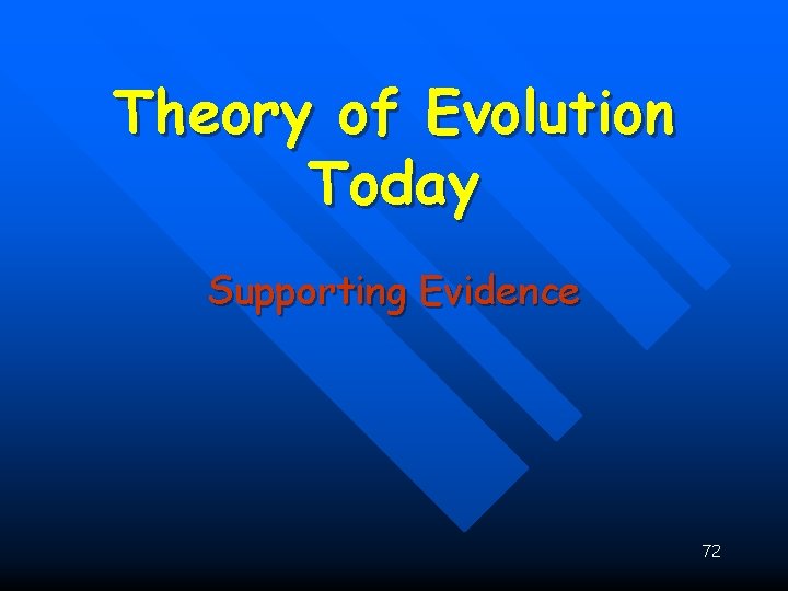 Theory of Evolution Today Supporting Evidence 72 