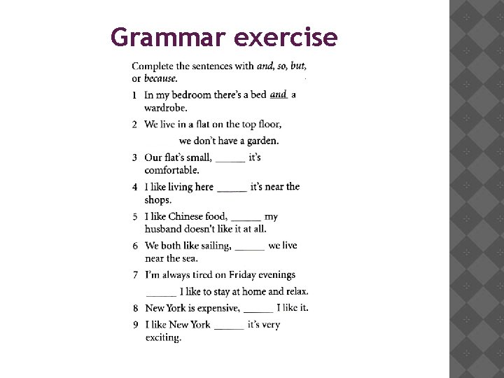 Grammar exercise 