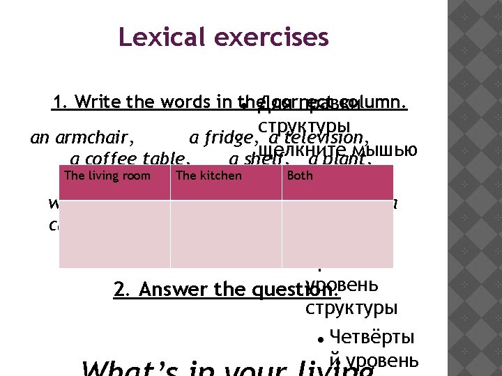 Lexical exercises 1. Write the words in the correct column. Для правки структуры an