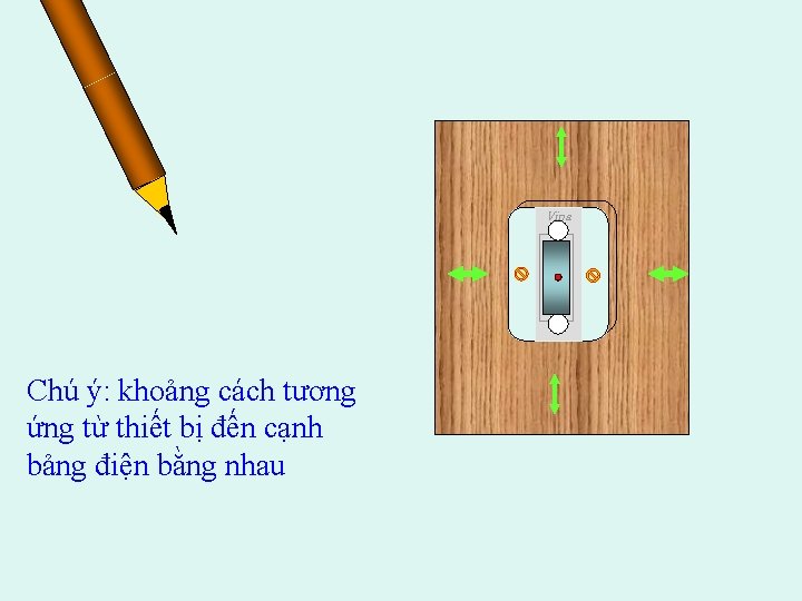 Vina Chú ý: khoảng cách tương ứng từ thiết bị đến cạnh bảng điện