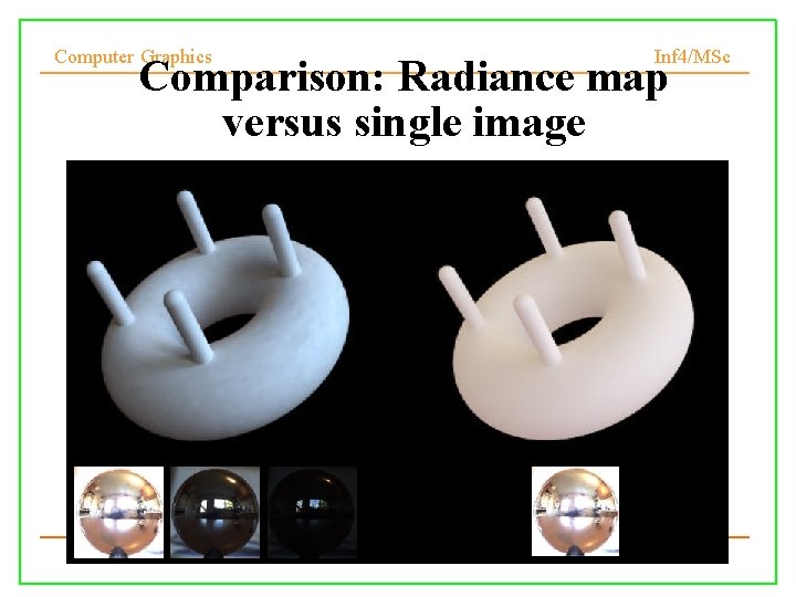 Computer Graphics Inf 4/MSc Comparison: Radiance map versus single image 