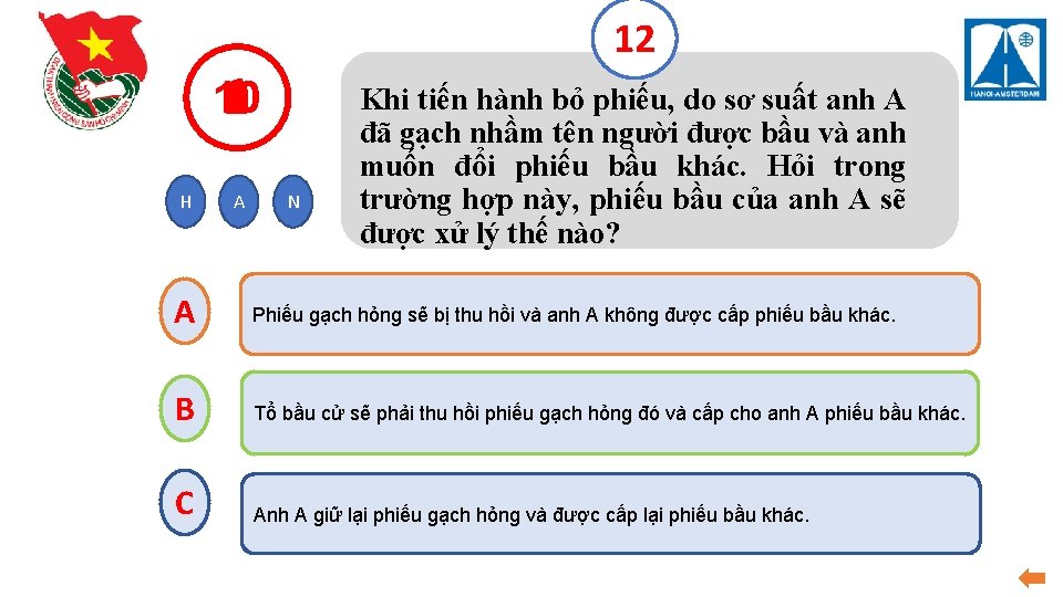 12 1 0 3 8 10 9 2 4 5 6 7 H A 12 1 0 3 8 10 9 2 4 5 6 7 H A