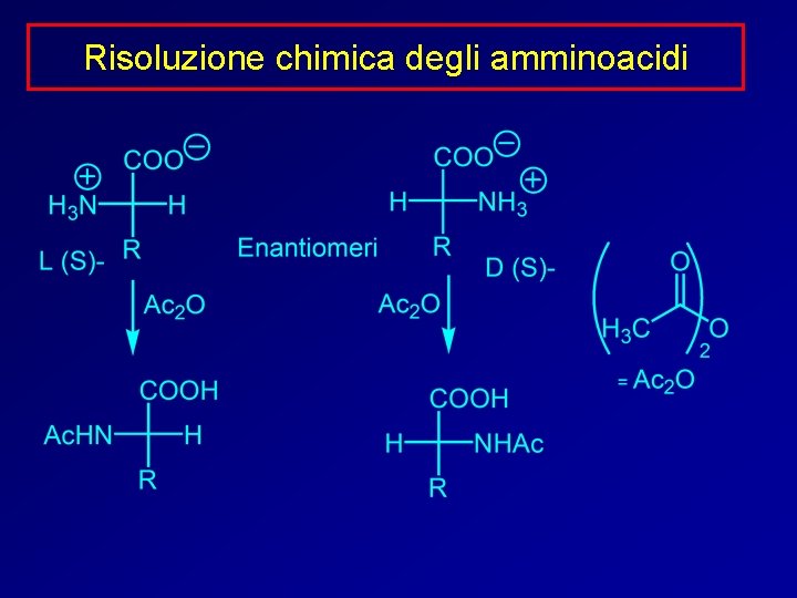 Risoluzione chimica degli amminoacidi 