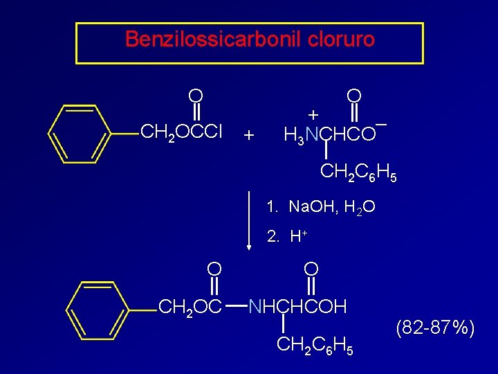 Benzilossicarbonil cloruro O O CH 2 OCCl + + – H 3 NCHCO CH
