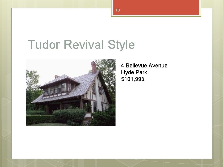 13 Tudor Revival Style 4 Bellevue Avenue Hyde Park $101, 993 