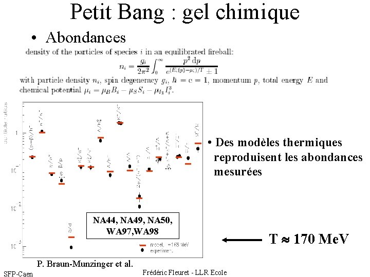 Petit Bang : gel chimique • Abondances • Des modèles thermiques reproduisent les abondances