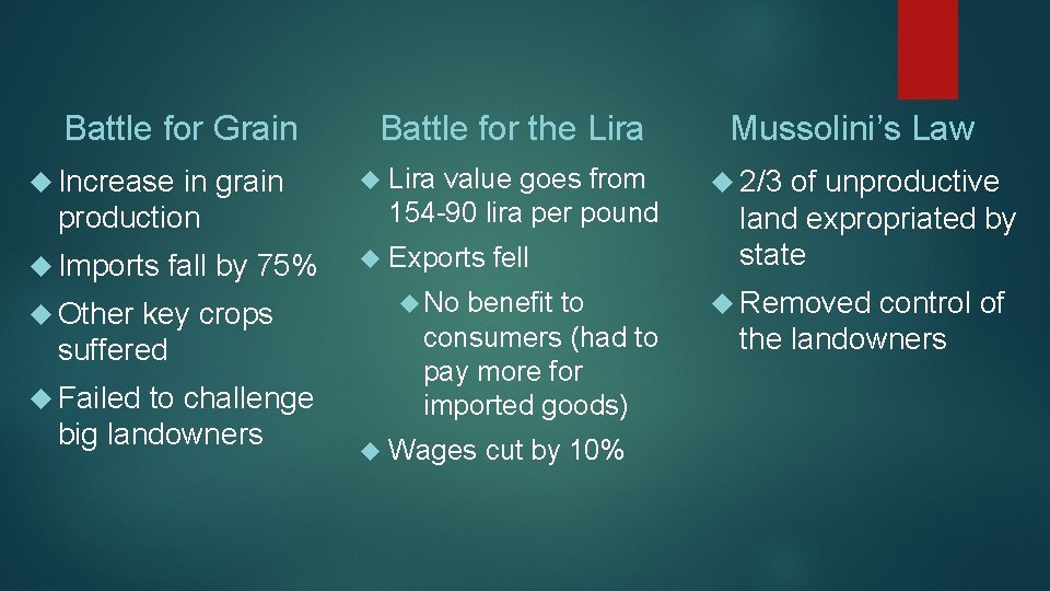 Battle for Grain Battle for the Lira Increase Lira Imports Exports in grain production