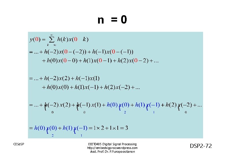 n =0 CESd. SP EEET 0485 Digital Signal Processing http: //embedsigproc. wordpress. com Asst.