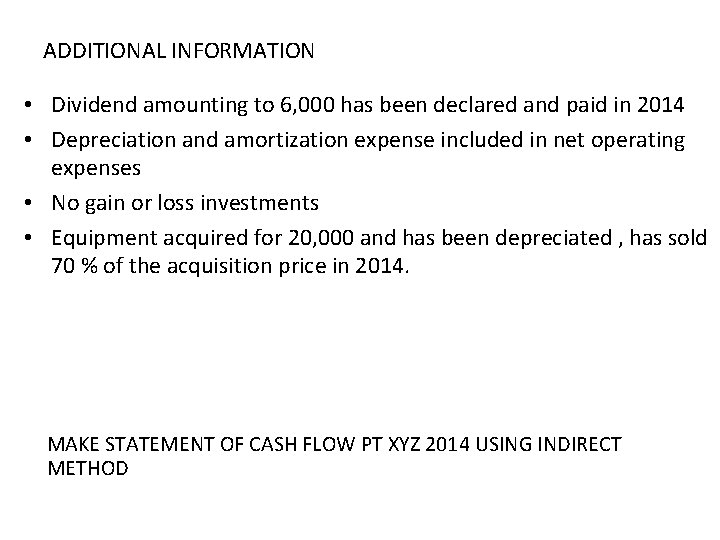 ADDITIONAL INFORMATION • Dividend amounting to 6, 000 has been declared and paid in