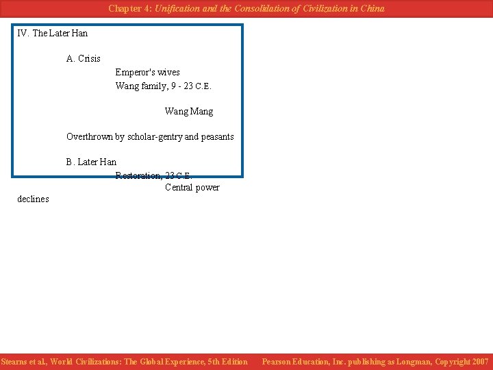 Chapter 4: Unification and the Consolidation of Civilization in China IV. The Later Han