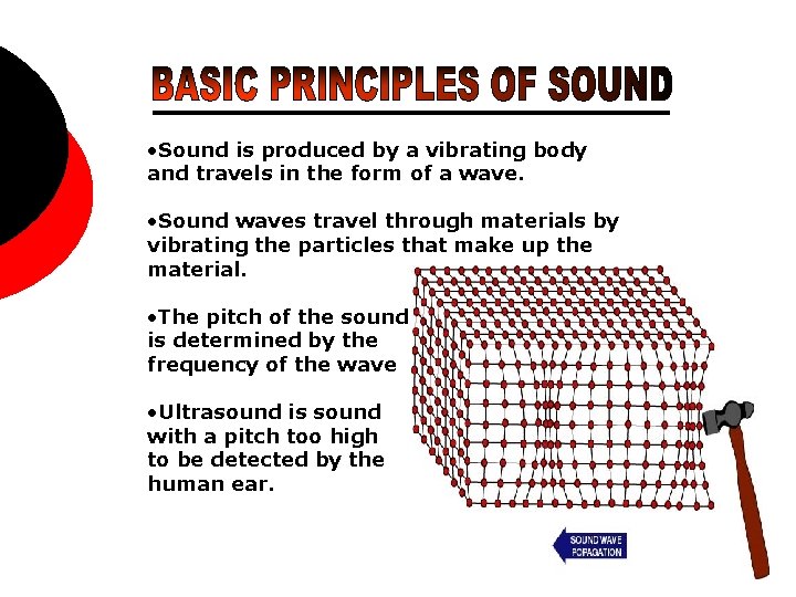  • Sound is produced by a vibrating body and travels in the form