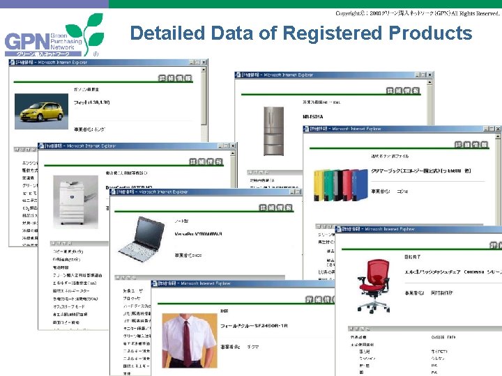 Detailed Data of Registered Products 