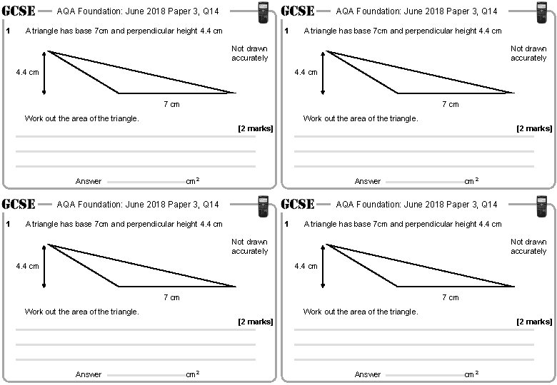 AQA Foundation: June 2018 Paper 3, Q 14 1 AQA Foundation: June 2018 Paper