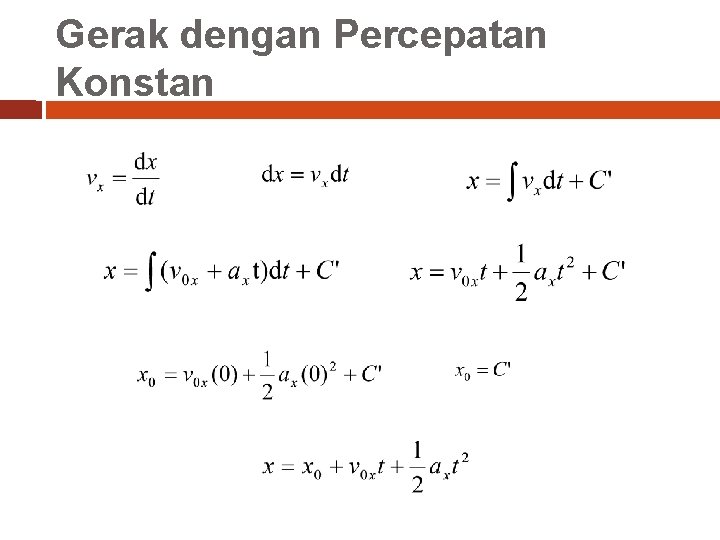 Gerak dengan Percepatan Konstan 