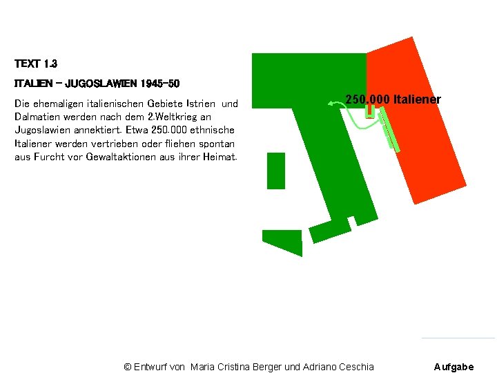 TEXT 1. 3 ITALIEN - JUGOSLAWIEN 1945 -50 Die ehemaligen italienischen Gebiete Istrien und