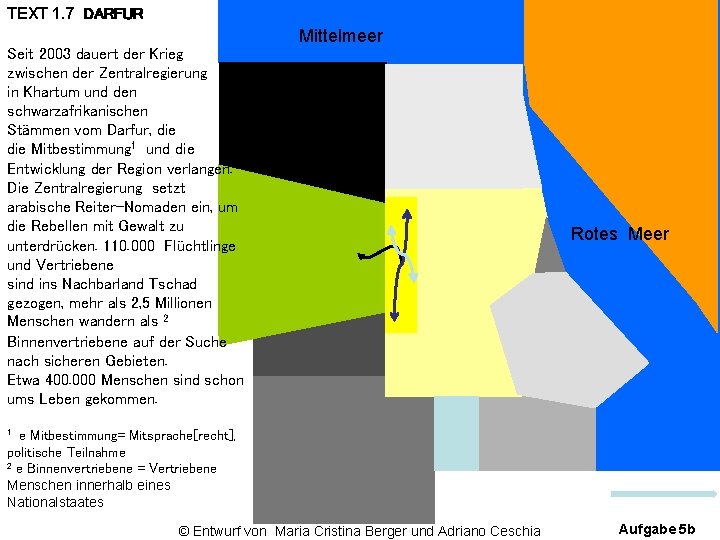 TEXT 1. 7 DARFUR Seit 2003 dauert der Krieg zwischen der Zentralregierung in Khartum