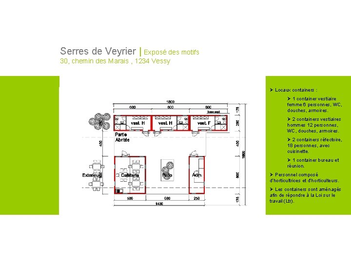 Serres de Veyrier | Exposé des motifs 30, chemin des Marais , 1234 Vessy