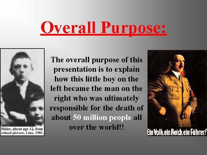 Overall Purpose: The overall purpose of this presentation is to explain how this little
