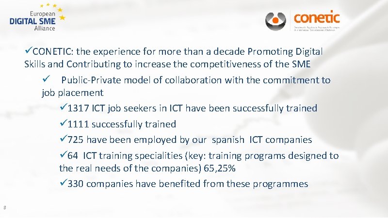 üCONETIC: the experience for more than a decade Promoting Digital Skills and Contributing to