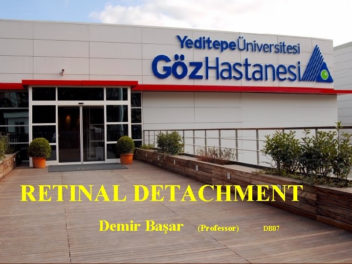 RETINAL DETACHMENT Demir Başar (Professor) DB 07 