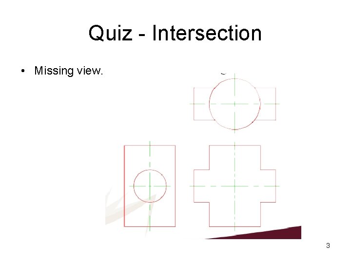 Quiz - Intersection • Missing view. 3 