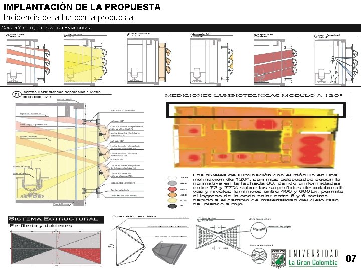 IMPLANTACIÓN DE LA PROPUESTA Incidencia de la luz con la propuesta 07 