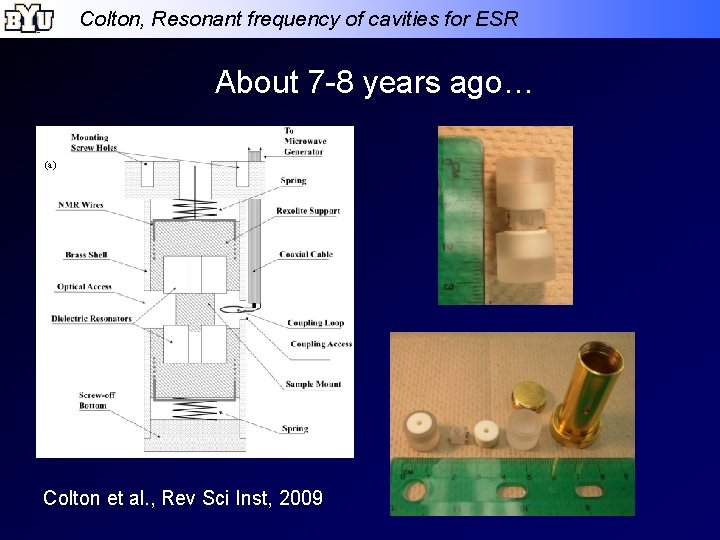 Colton, Resonant frequency of cavities for ESR About 7 -8 years ago… (a) Colton