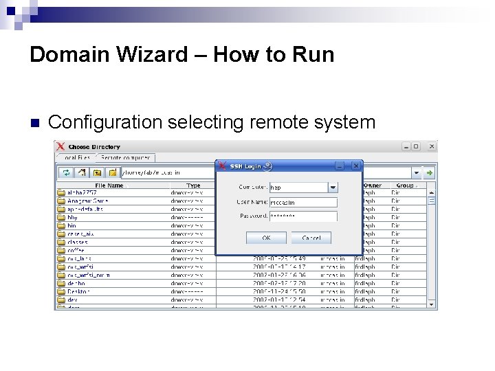 Domain Wizard – How to Run n Configuration selecting remote system 