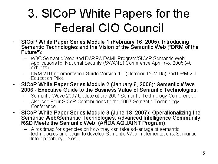 3. SICo. P White Papers for the Federal CIO Council • SICo. P White 3. SICo. P White Papers for the Federal CIO Council • SICo. P White