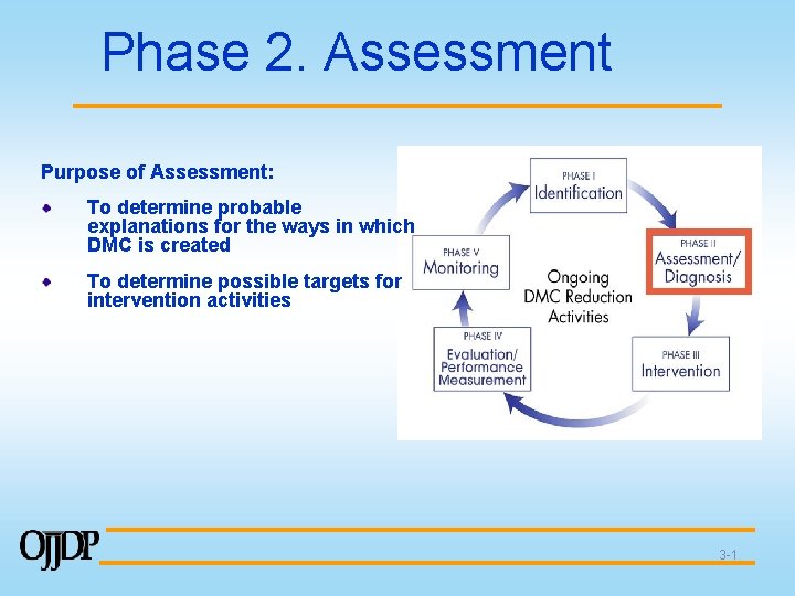 Phase 2. Assessment Purpose of Assessment: To determine probable explanations for the ways in