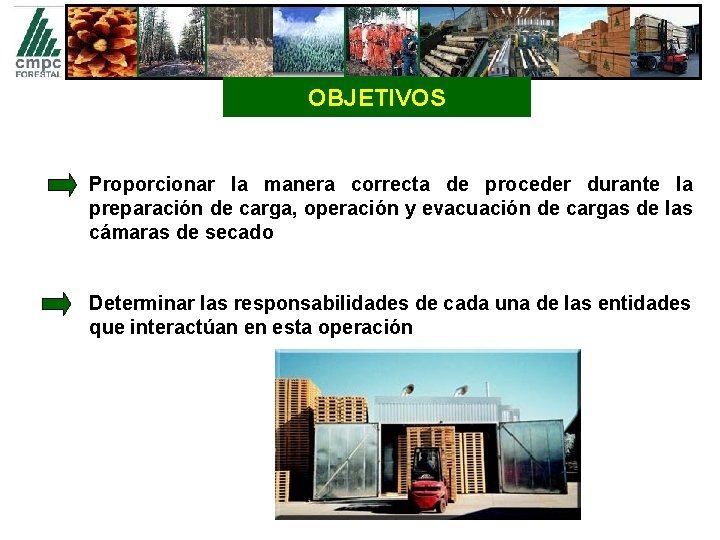 OBJETIVOS Proporcionar la manera correcta de proceder durante la preparación de carga, operación y