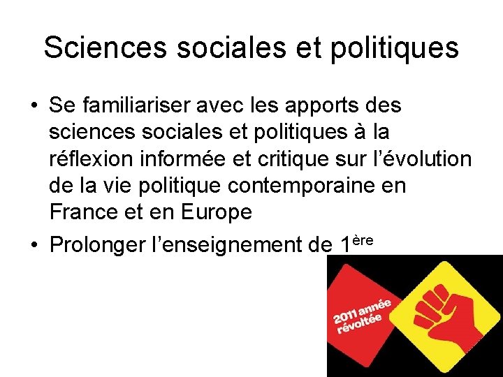 Sciences sociales et politiques • Se familiariser avec les apports des sciences sociales et