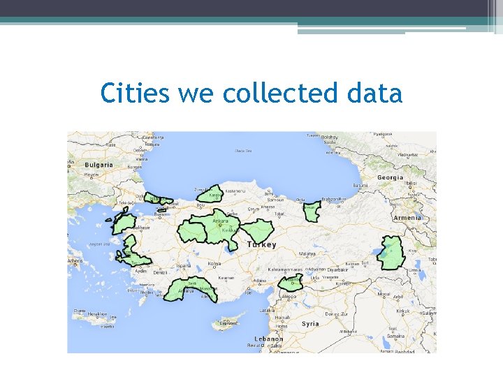 Cities we collected data 