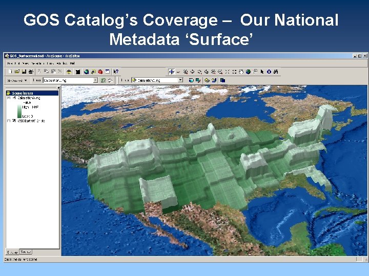 GOS Catalog’s Coverage – Our National Metadata ‘Surface’ 
