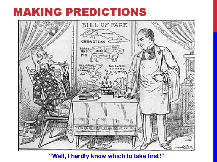 MAKING PREDICTIONS “Well, I hardly know which to take first!” 