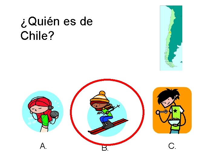¿Quién es de Chile? A. B. C. 