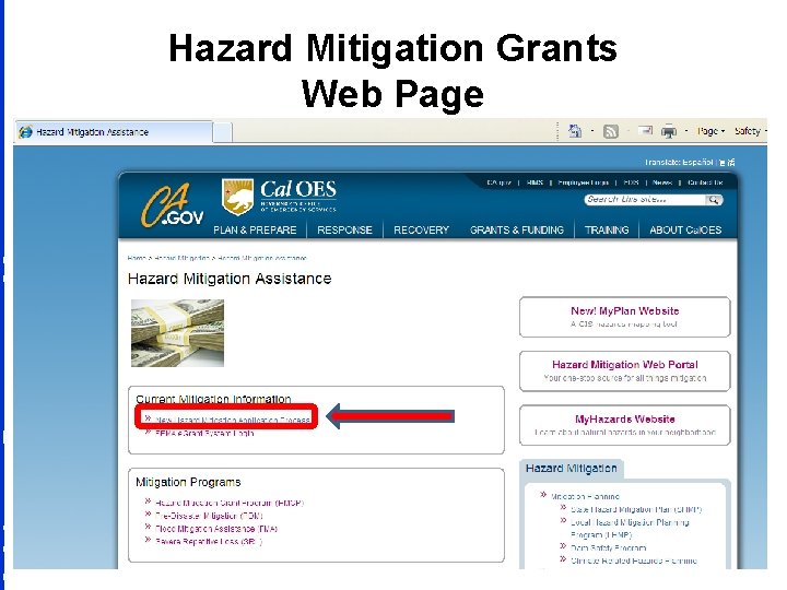 California Emergency Management Agency Hazard Mitigation Grants Web Page California Emergency Management Agency Hazard Mitigation Grants Web Page