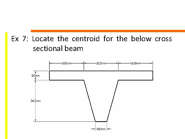 Ex 7: Locate the centroid for the below cross sectional beam 