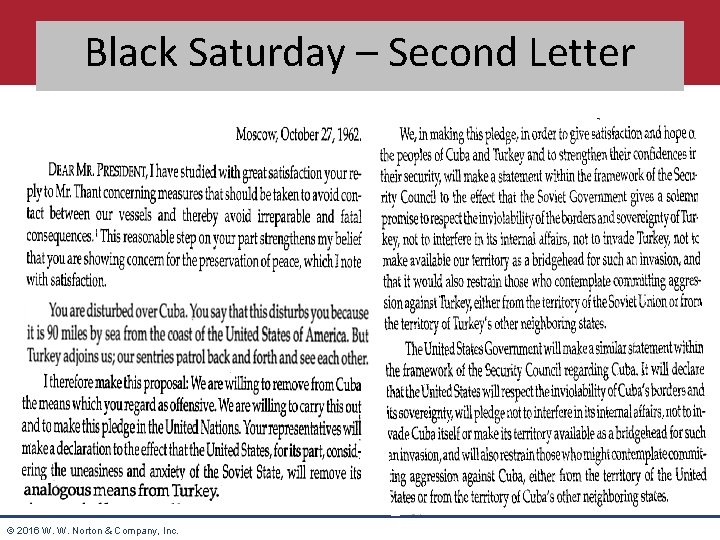 Black Saturday – Second Letter © 2016 W. W. Norton & Company, Inc. 