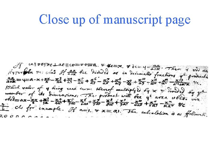 Close up of manuscript page 