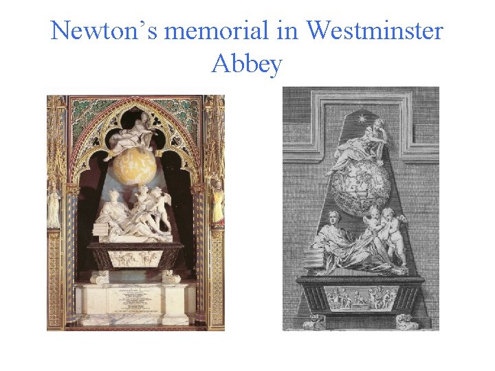 Newton’s memorial in Westminster Abbey 